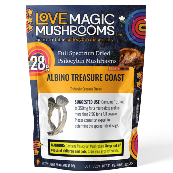 Love Magic Mushrooms Full Spectrum Dried Mushrooms - Albino Treasure Coast - 28g
