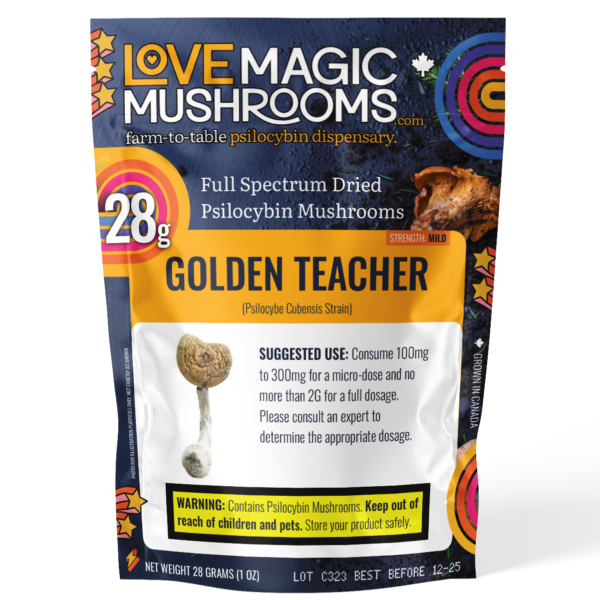 Love Magic Mushrooms Full Spectrum Dried Mushrooms - Golden Teacher - 28g